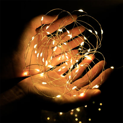 LED Outdoor Light String Fairy Garland Battery Power