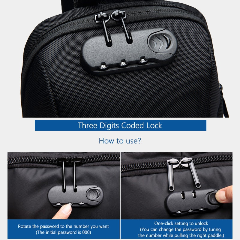 New Multifunction Crossbody Bag for Men Anti-theft Shoulder Messenger Bags