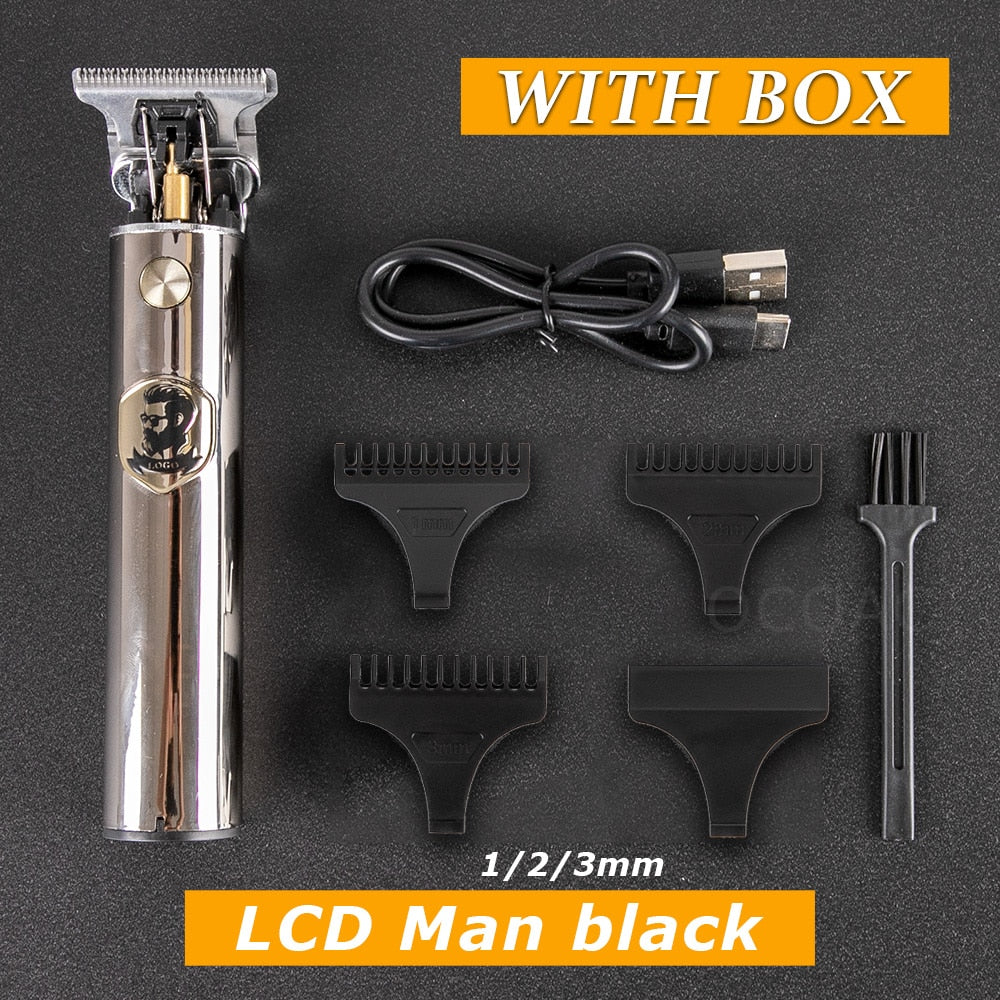 LCD Hair Clipper T9 For Men Professional Hair Cutting Machine Beard