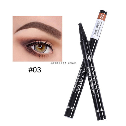 Beauty 5 Colors Eyebrow Pen Waterproof 4 Fork Tip Eyebrow Tattoo Pencil
