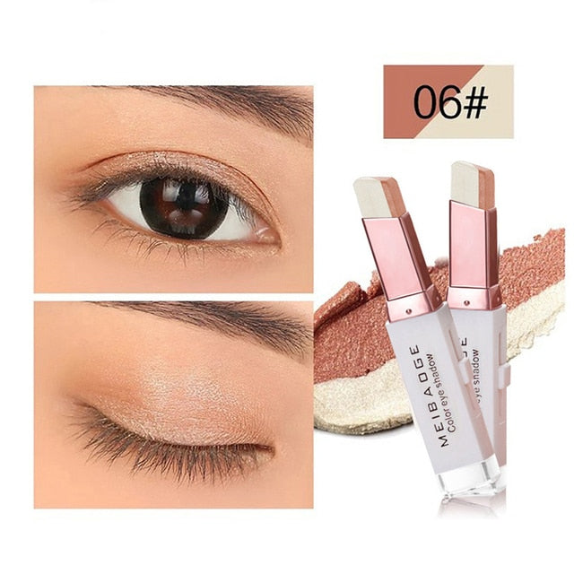 Beauty Double Color Glitter Eye shadow Stick Matte Eyeshadow Makeup