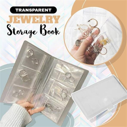 Transparent Jewelry Storage Book Set Zip-Locking