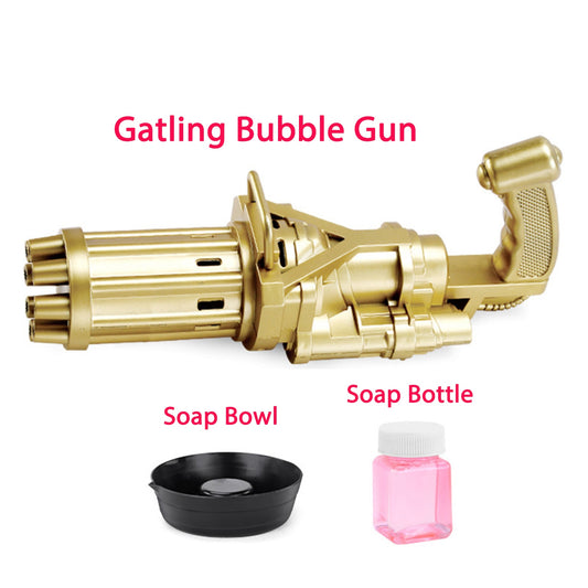 Electric Bubble Machine Black Gold Gold Gatling Bubble Gun
