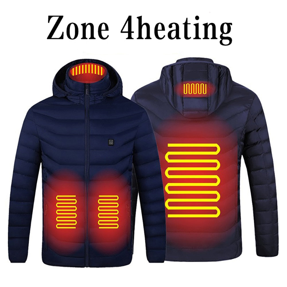 Heated Vest Jacket Washable Usb Charging Hooded