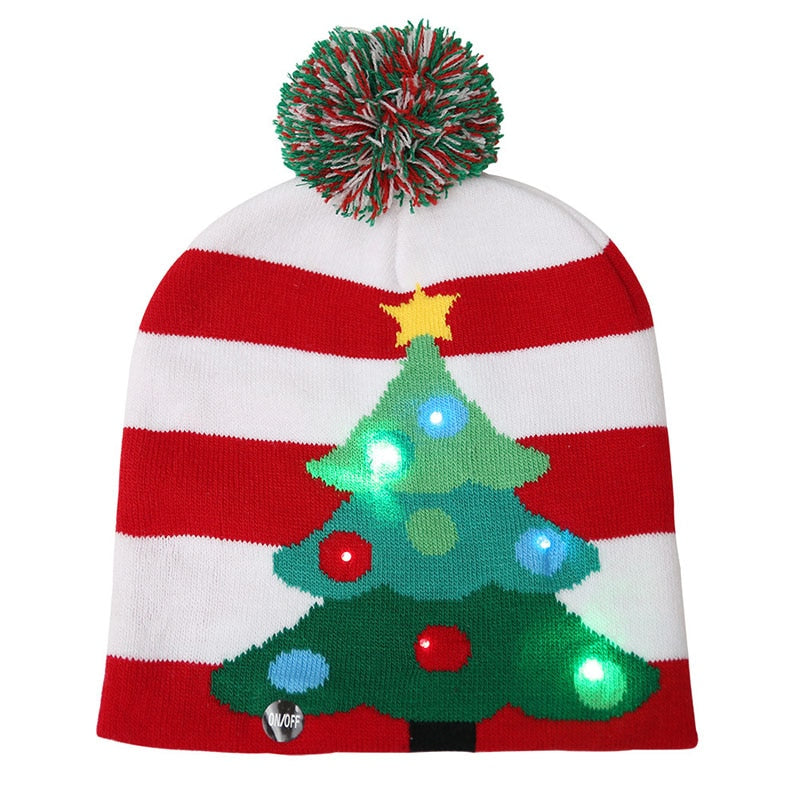 New Year LED Knitted Christmas Hat Beanie