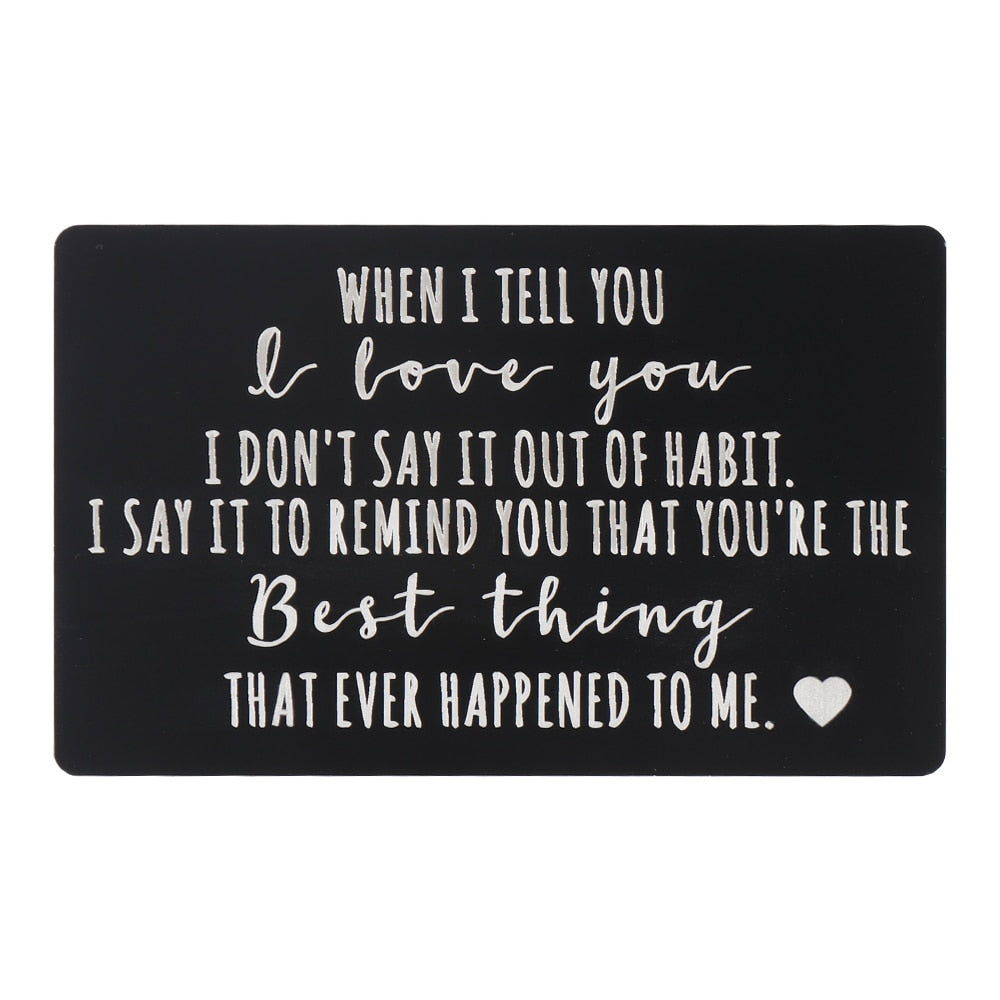 Mini Love Note Boyfriend Gifts Engraved Wallet