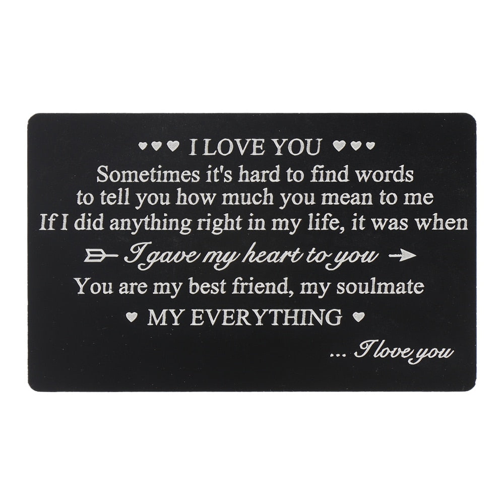 Mini Love Note Boyfriend Gifts Engraved Wallet