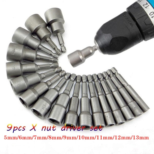 9 pieces set Hex Sockets Sleeve Nozzles