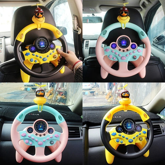 Cute Children Steering Wheel Toy with Light Simulation