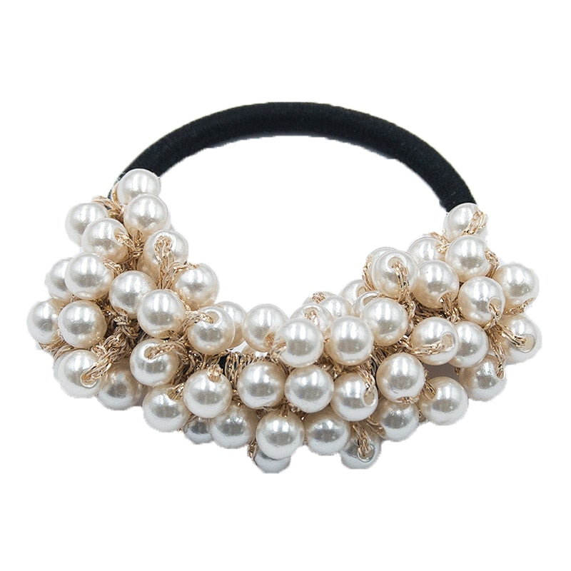 Woman Big Pearl Hair Ties Fashion Korean Style