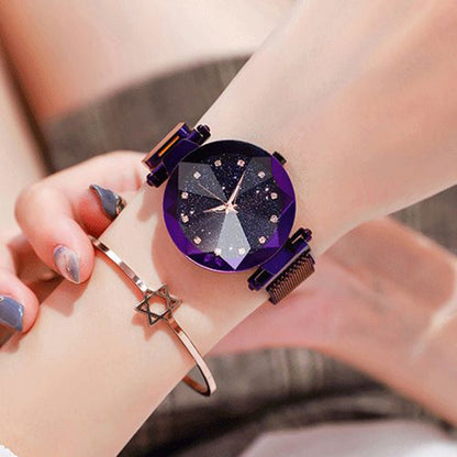 Ladies Magnetic Starry Sky Clock Luxury Women Watches Fashion Diamond