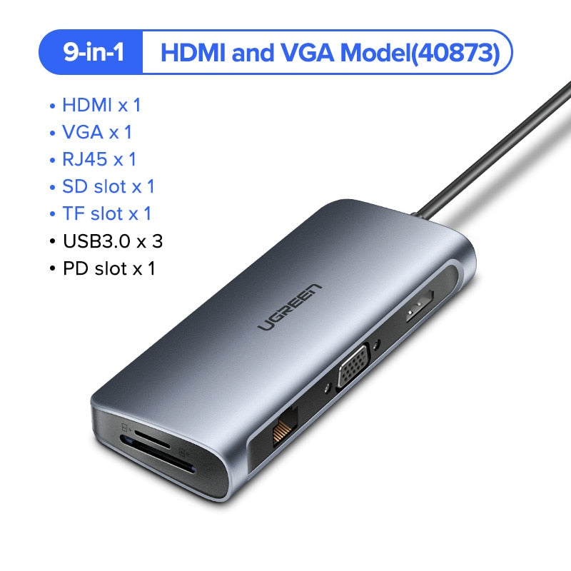 USB HUB C HUB HDMI Adapter 10 in 1 USB C to USB 3.0 Dock