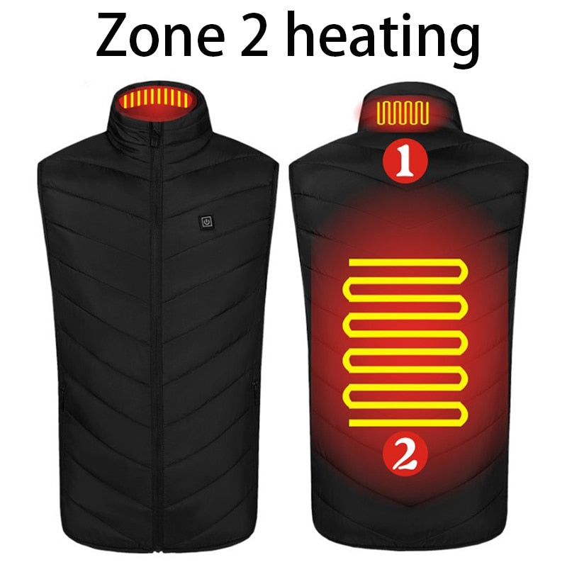 New USB Electric Heated Vest Winter Smart Heating Jackets