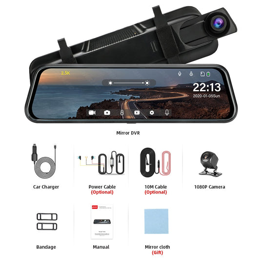 Car DVR Touch Screen Stream Media Dual Lens Video Recorder