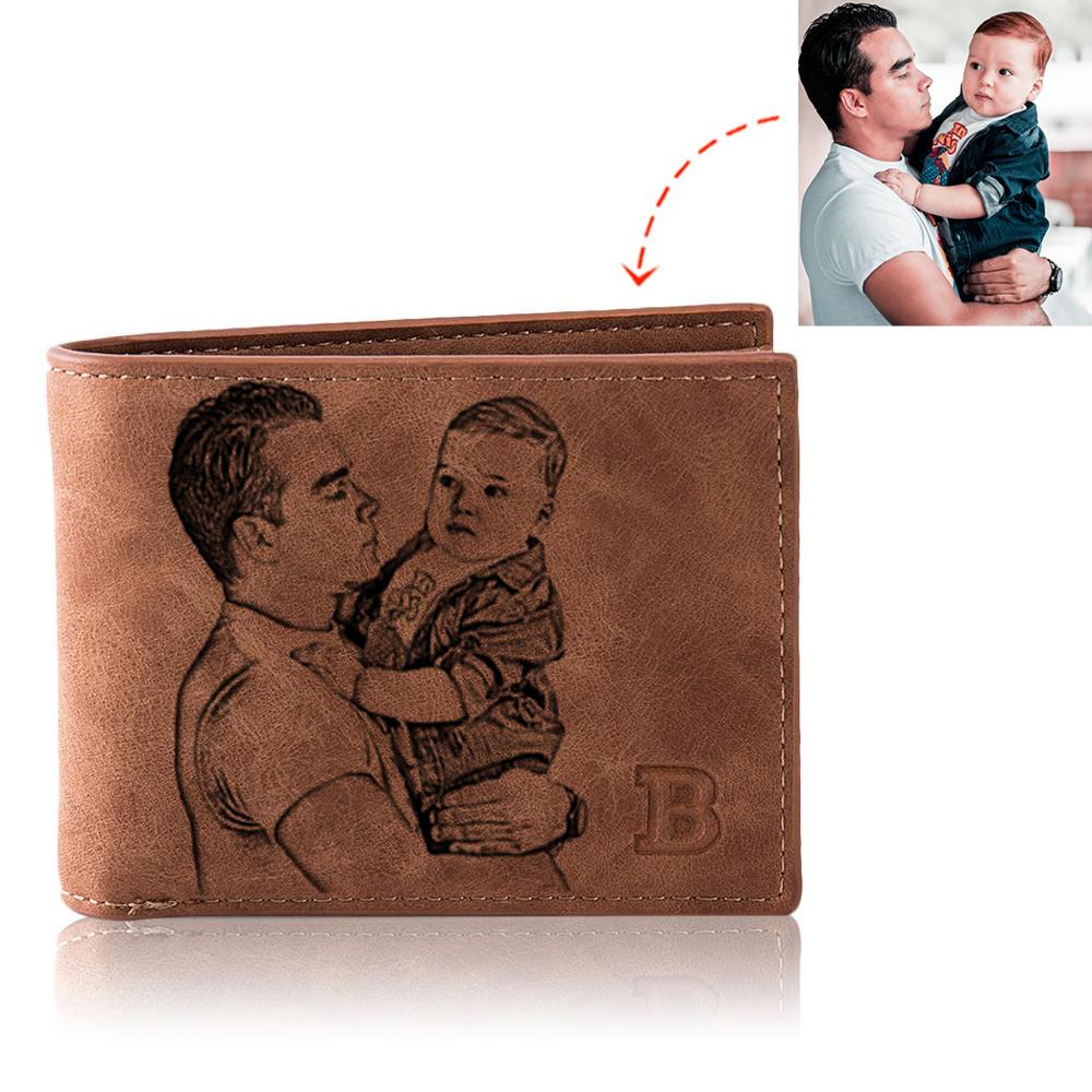 Photo Wallet Men Retro Customize Multifunction