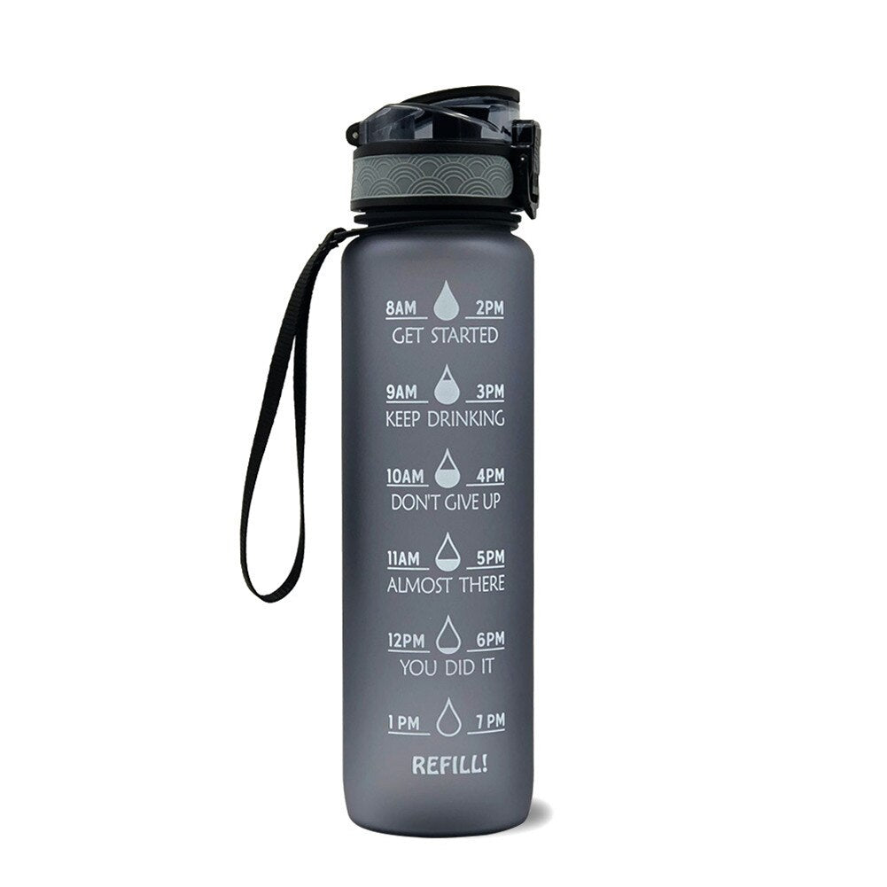 Water Bottle Direct Drinking Straw and Time Marker