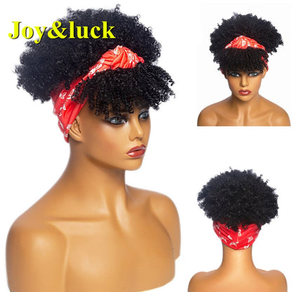 Beauty Synthetic  Headband Wig African Women Turban Wig