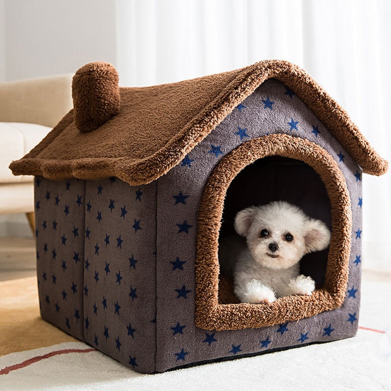 Dog House Kennel Soft Pet Bed Small Cat Tent