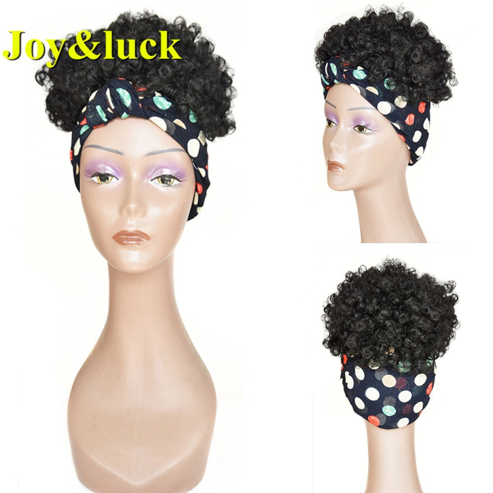 Beauty Synthetic  Headband Wig African Women Turban Wig