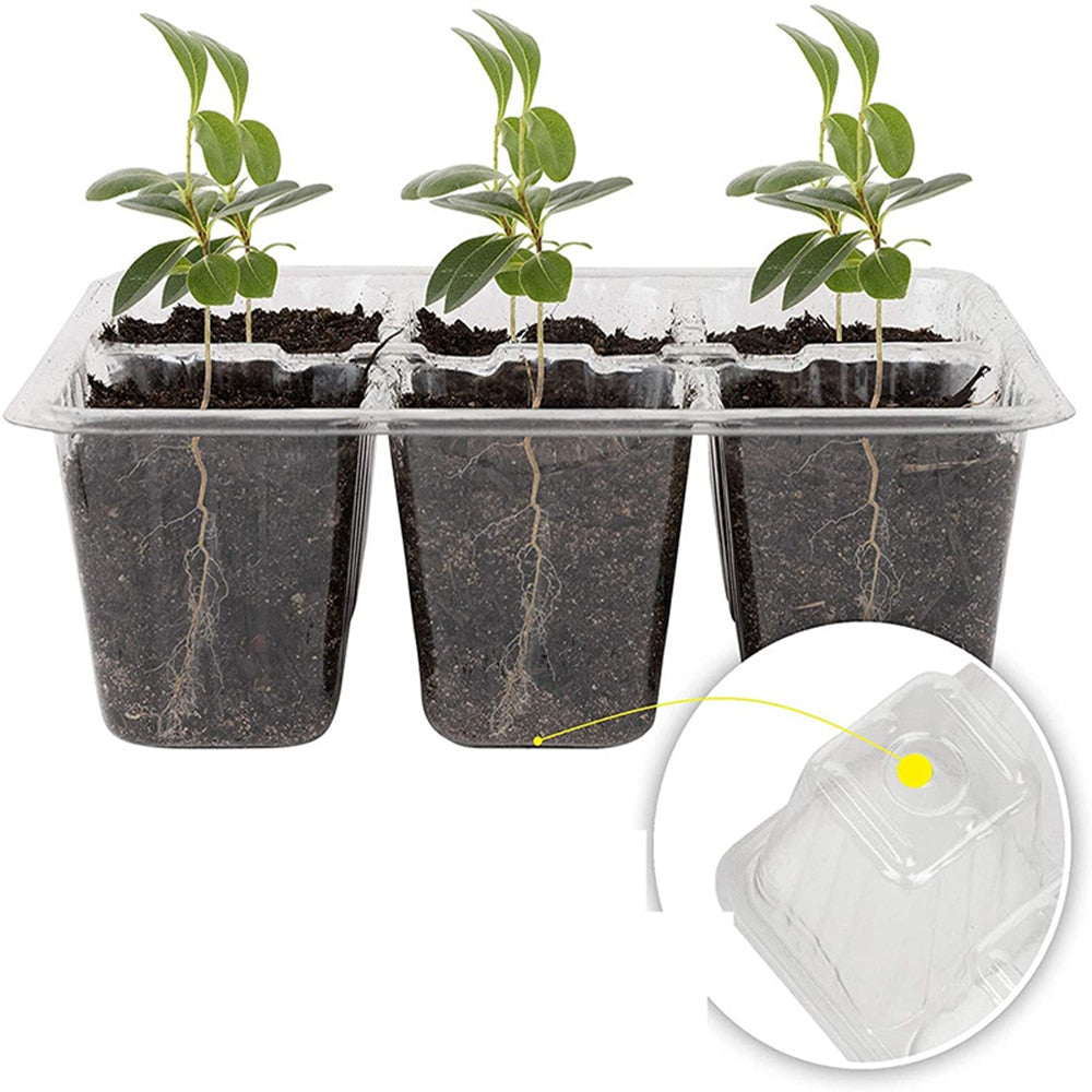 5 Sets Plastic Nursery Pot Seed Grow Planter Box