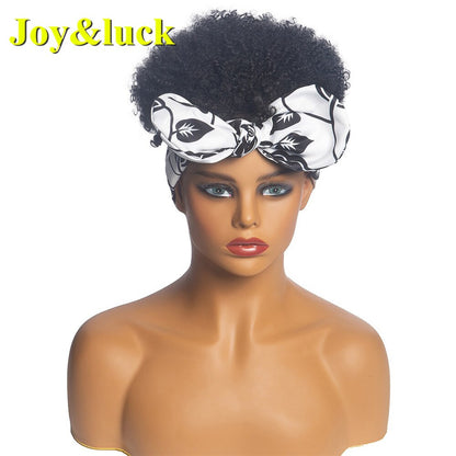 Beauty Synthetic  Headband Wig African Women Turban Wig