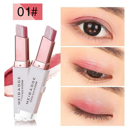 Beauty Double Color Glitter Eye shadow Stick Matte Eyeshadow Makeup