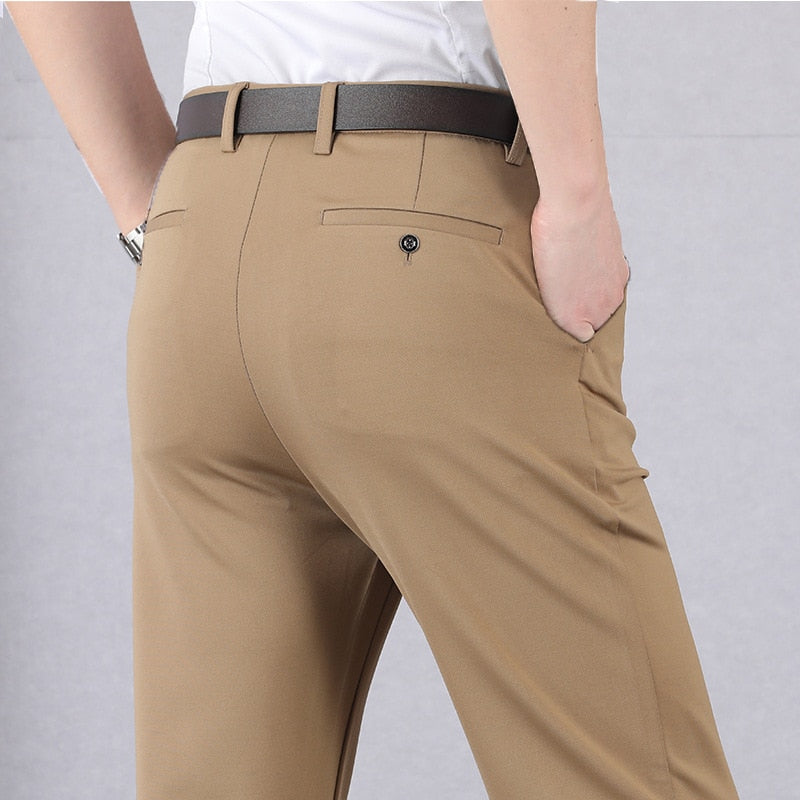 New Slim High Stretch Men Pants Summer Classic