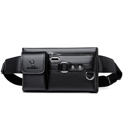 Men's Waist Packs Fanny Bags Solid Color PU Leather