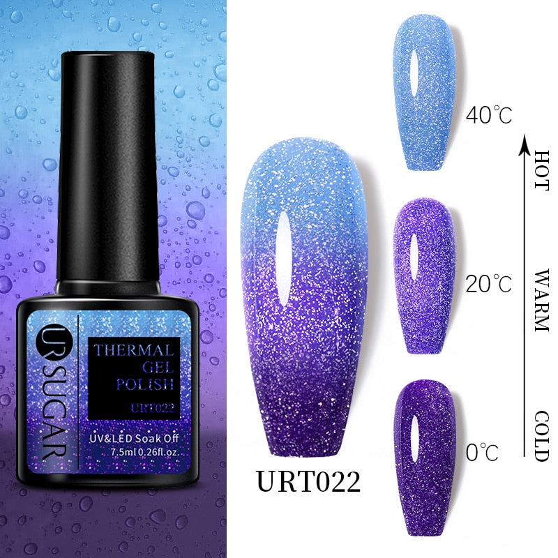 Beauty Thermal Ultra-thin Glitter 3 Colors Soak Off Nail Art Gel