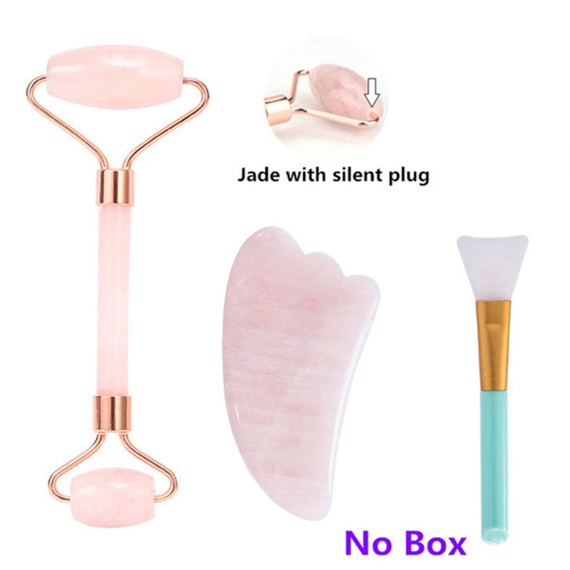 Beauty Facial Massager Roller Slimming Jade Scraping Mask Brush