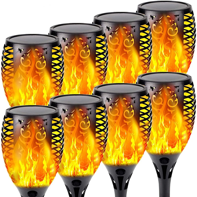 Outdoor Led Solar Lights Flickering Dancing Flame Torch Solar