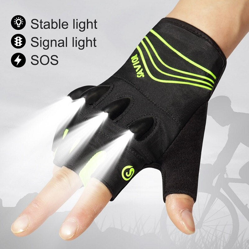 Cycling Gloves Luminous Breathable Half Short Finger