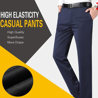Slim High Stretch Men Casual Pants Business Casual Wear