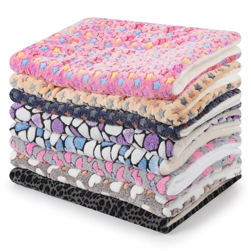 Winter Pet Warm Soft Cushion Print Flannel Mattress