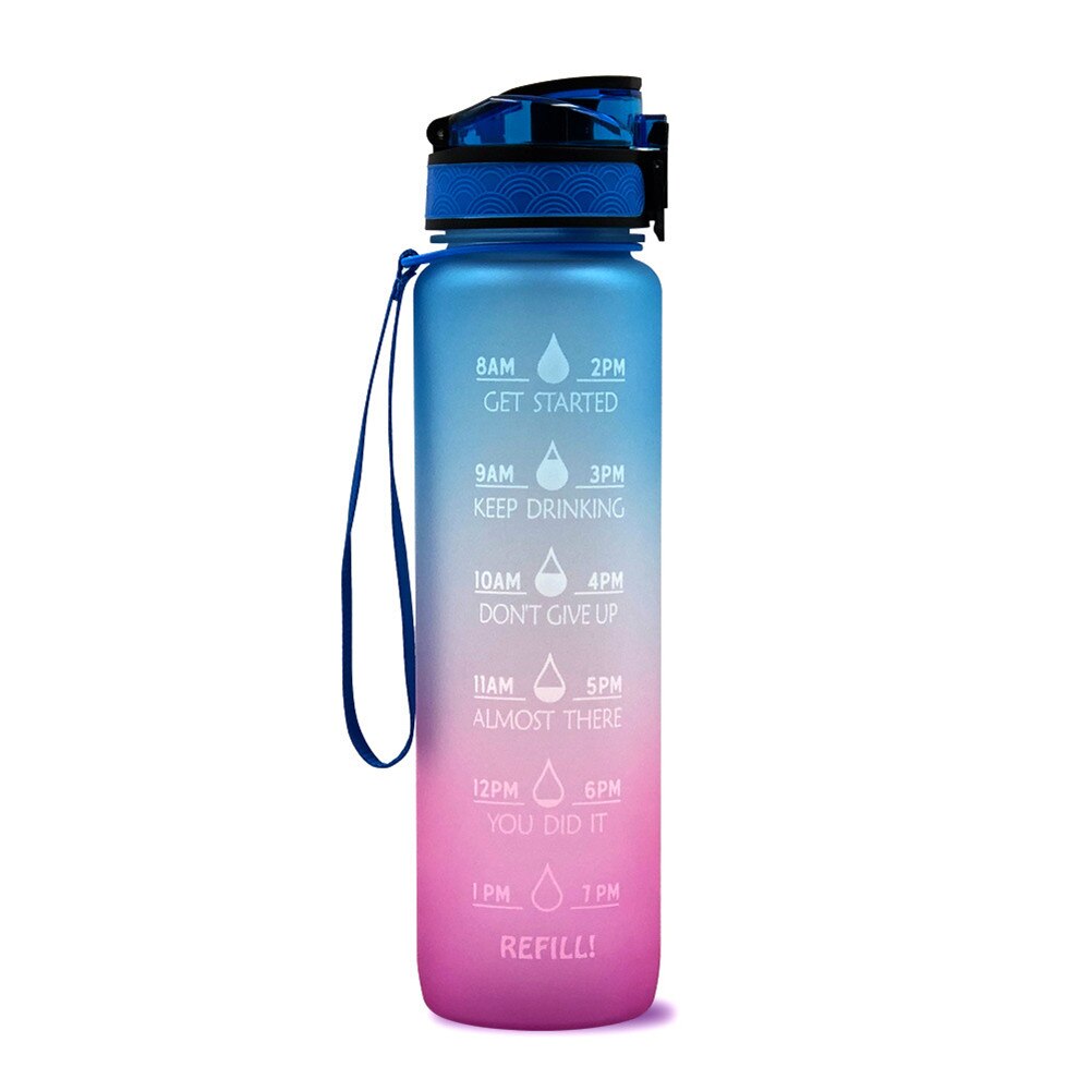 Water Bottle Direct Drinking Straw and Time Marker