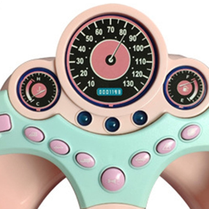Cute Children Steering Wheel Toy with Light Simulation