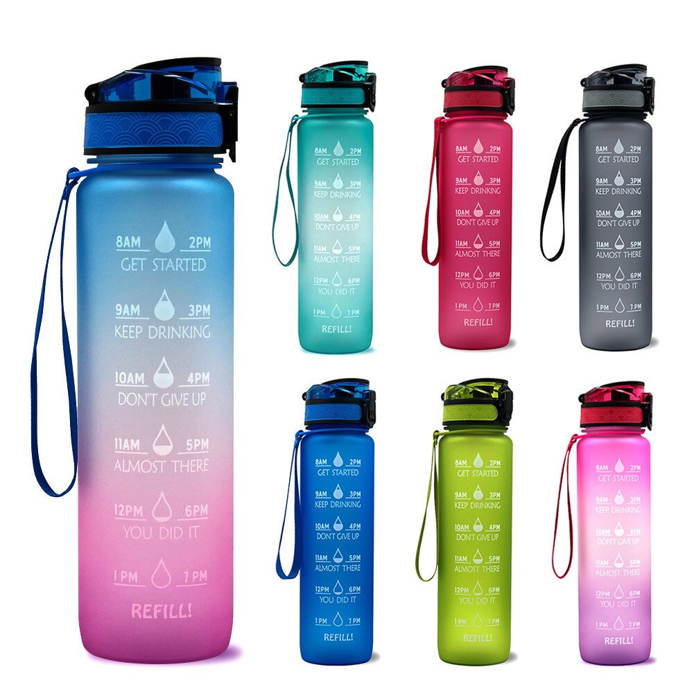 Water Bottle Direct Drinking Straw and Time Marker