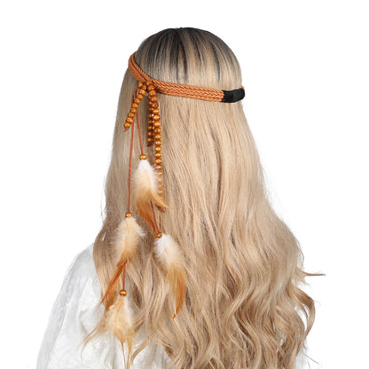 Boho Feather Headband for Woman Festival Hair Accessories