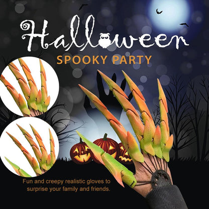 Flexible Funny 1 Pair Halloween Articulated Finger Gloves Halloween Party