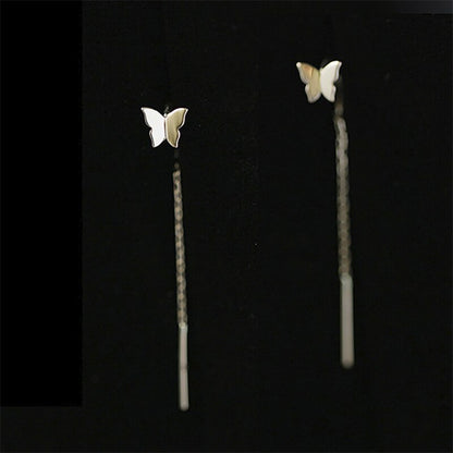 Long Tassel Butterfly Drop Earrings Silver Color 2020