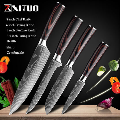 Chef knife Set Kitchen Knives Laser Damascus Pattern