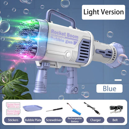 Gatling Bubble Gun with Light Upgraded Electric Flashing Bubble