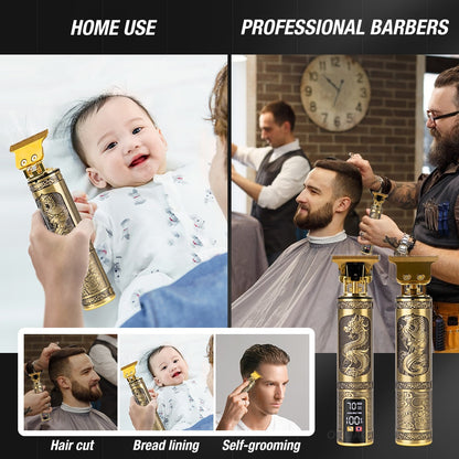 LCD Hair Clipper T9 For Men Professional Hair Cutting Machine Beard