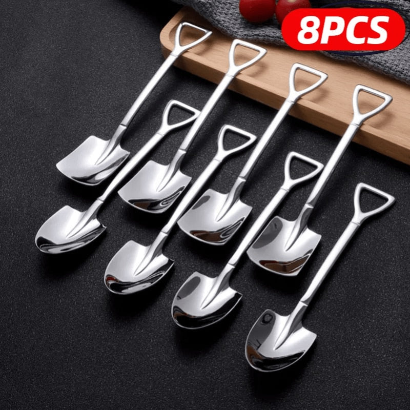 Shovel Spoons Stainless Steel Teaspoons Tableware