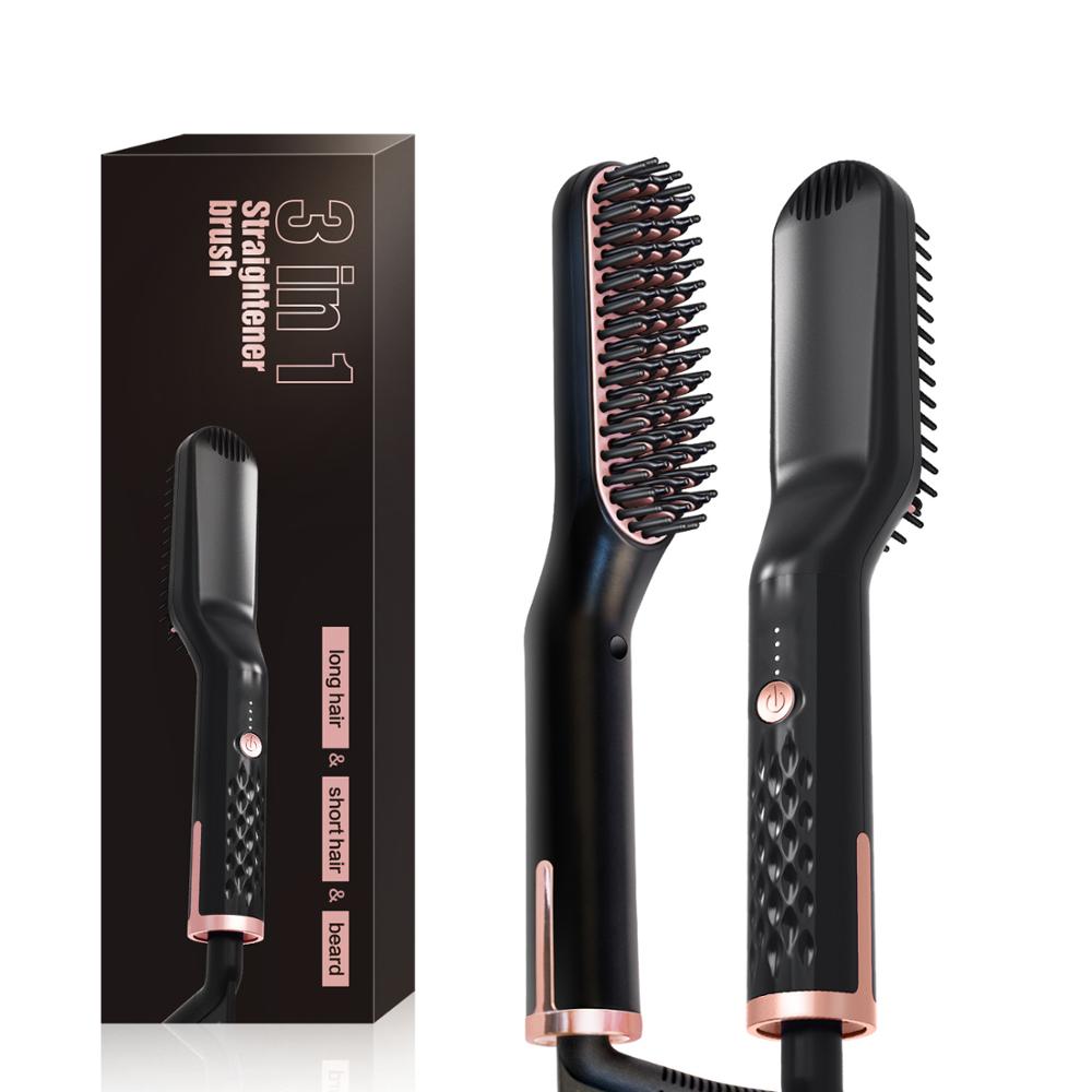 PTC Heating Hair Straightener Brush Comb