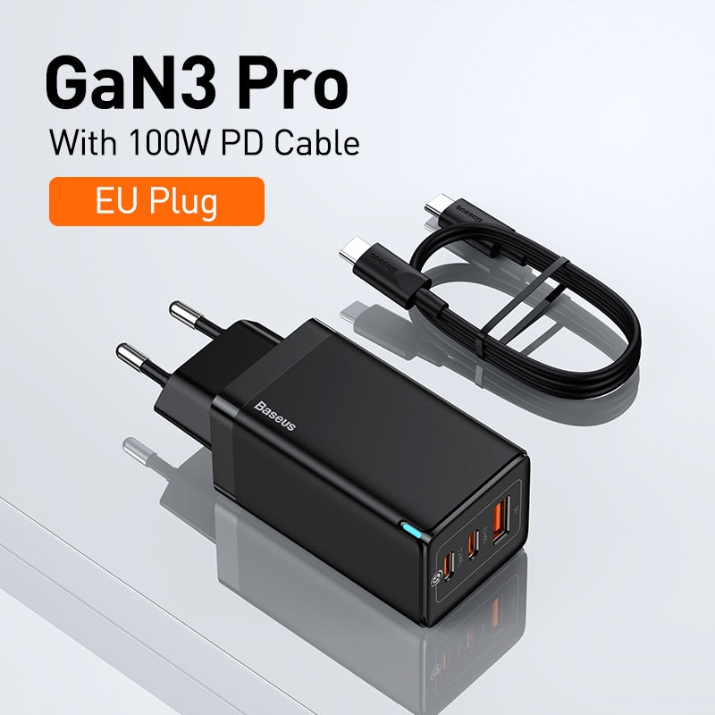 65W GaN Charger Quick Charge 4.0 3.0 Type C