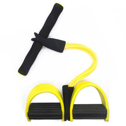 4 Resistance Bands Fitness Elastic Pull Ropes Exerciser Rower Belly