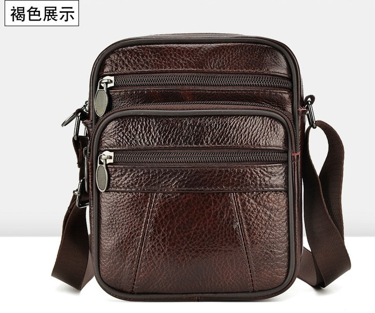 Bag Fashion Business Full-Grain Leather Shoulder Bag