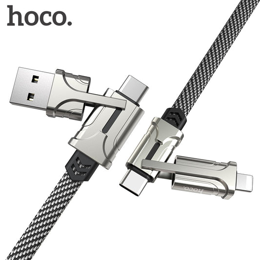 HOCO 4in1 USB Type C Cable 60W Metal PD Fast Charger
