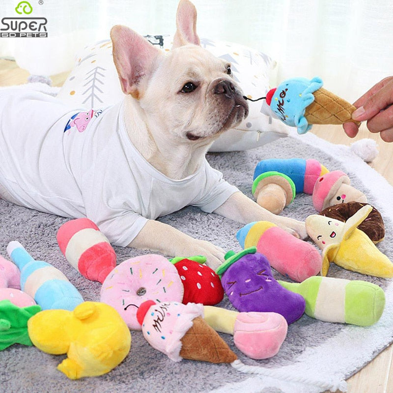 10 20 50 Pack Dog Squeaky Toys Plush Games Cute Plush